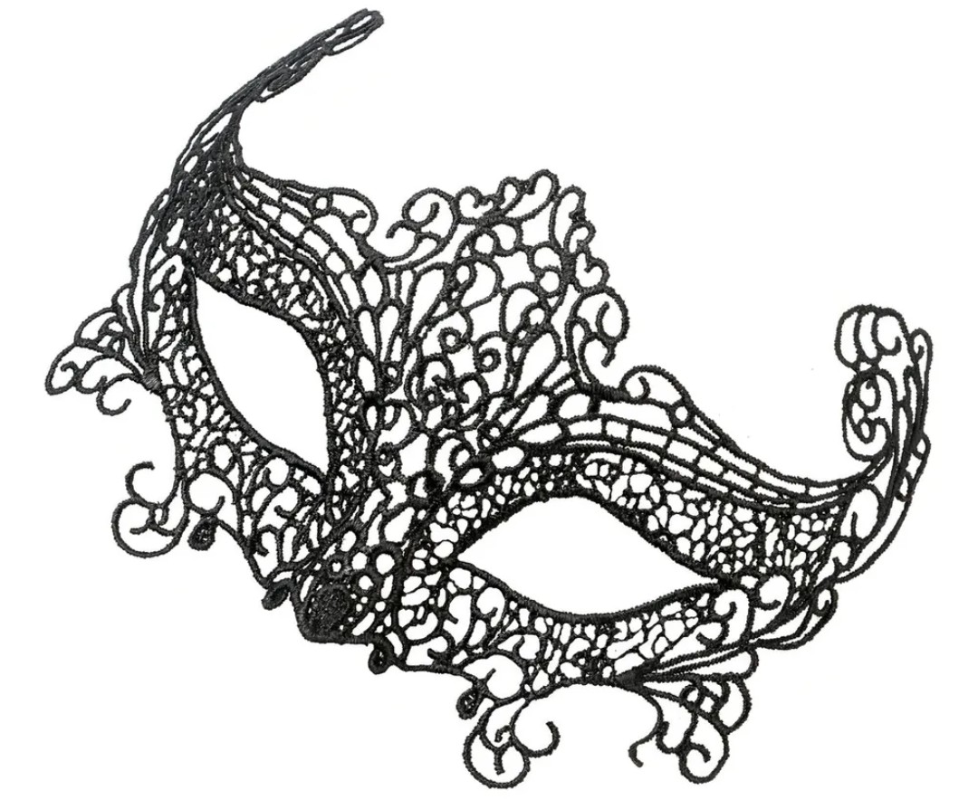 Antifaz Veneciano Negro de Encaje